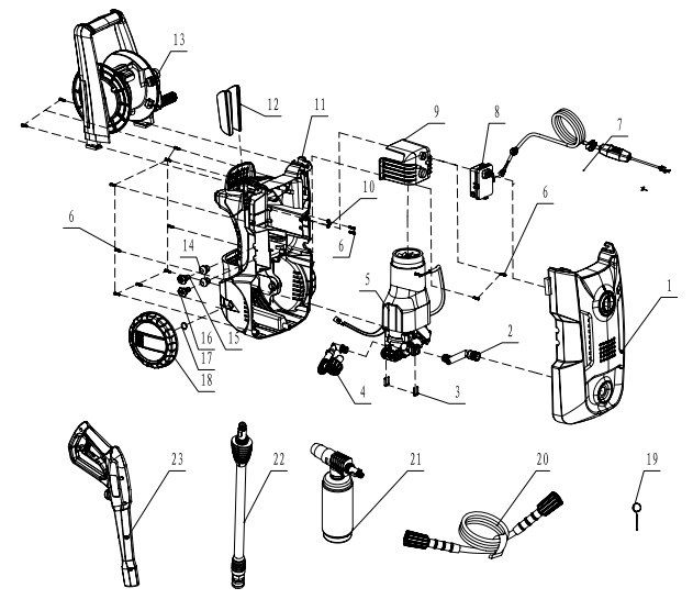 GREEN WORKS GPW1702 parts repair manual